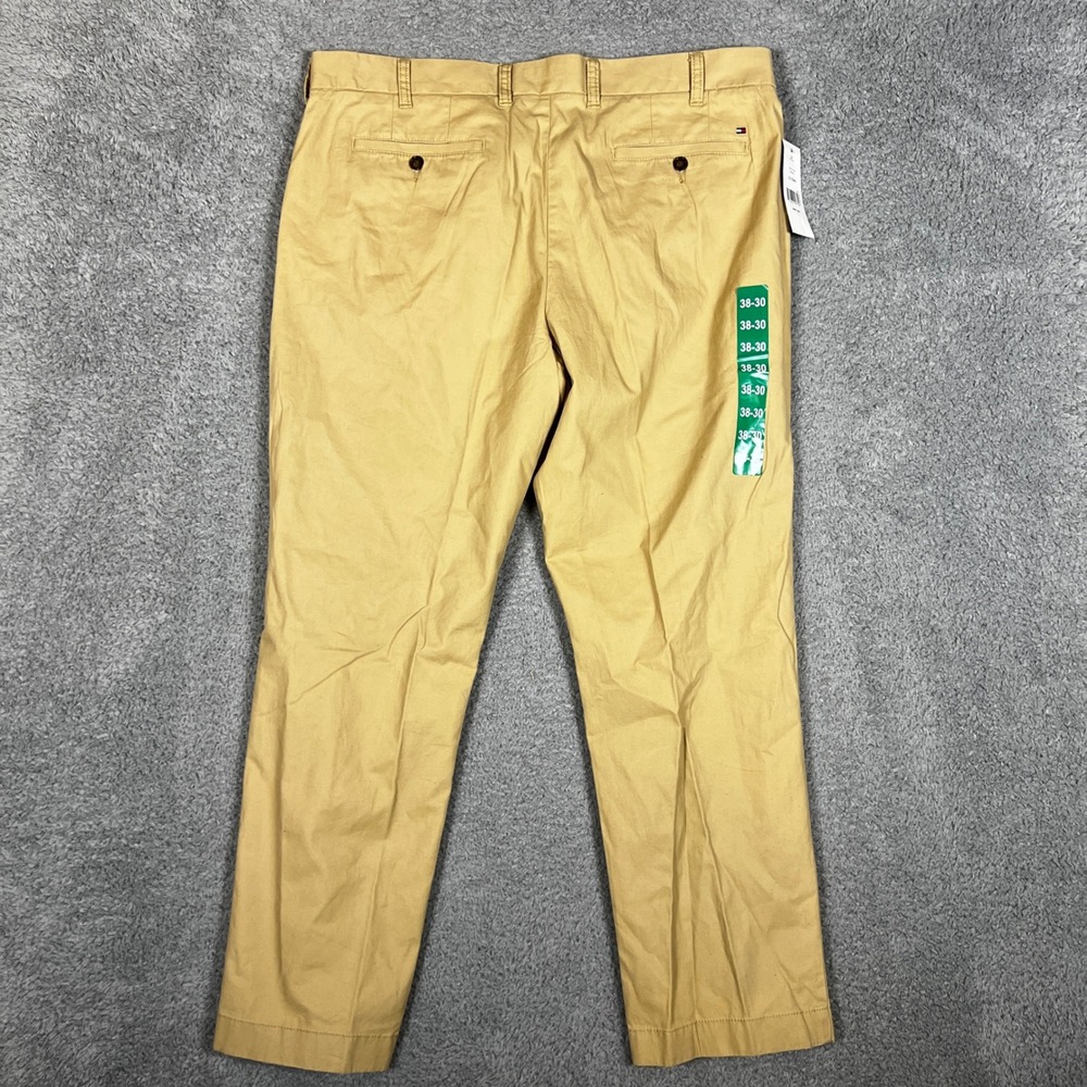 Tommy Hilfiger Chino Pants Mens 38x30 Tailored Fit Khaki Incense Casual Formal - Picture 3 of 11